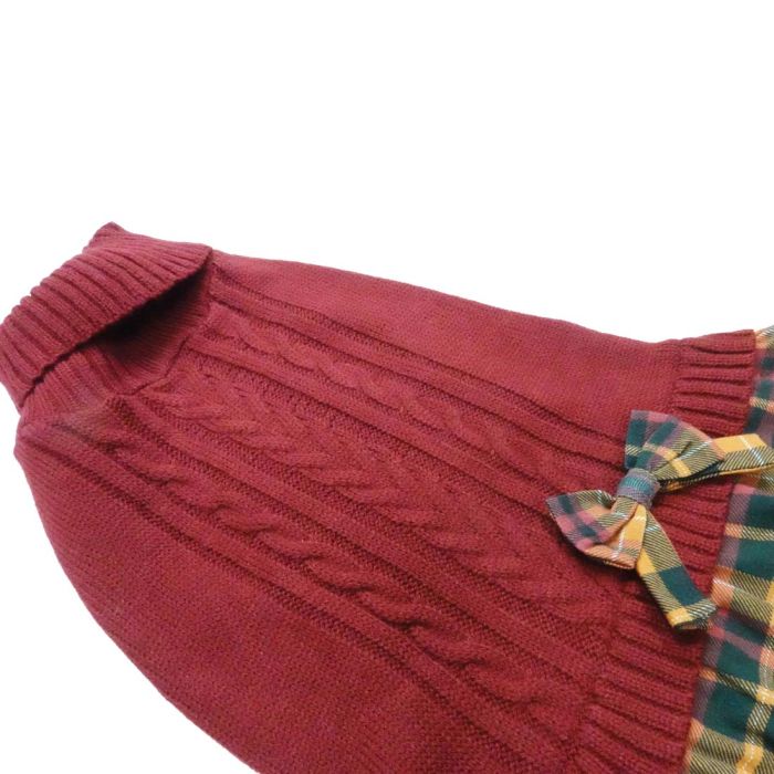 Best Furry Friends Sweater Dress for Dogs, Cider Plaid