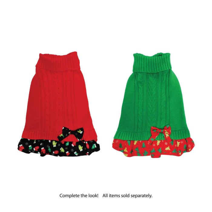 Best Furry Friends Sweater Dress for Dogs, Holiday Tree